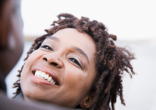 Bright white smile after teeth whitening